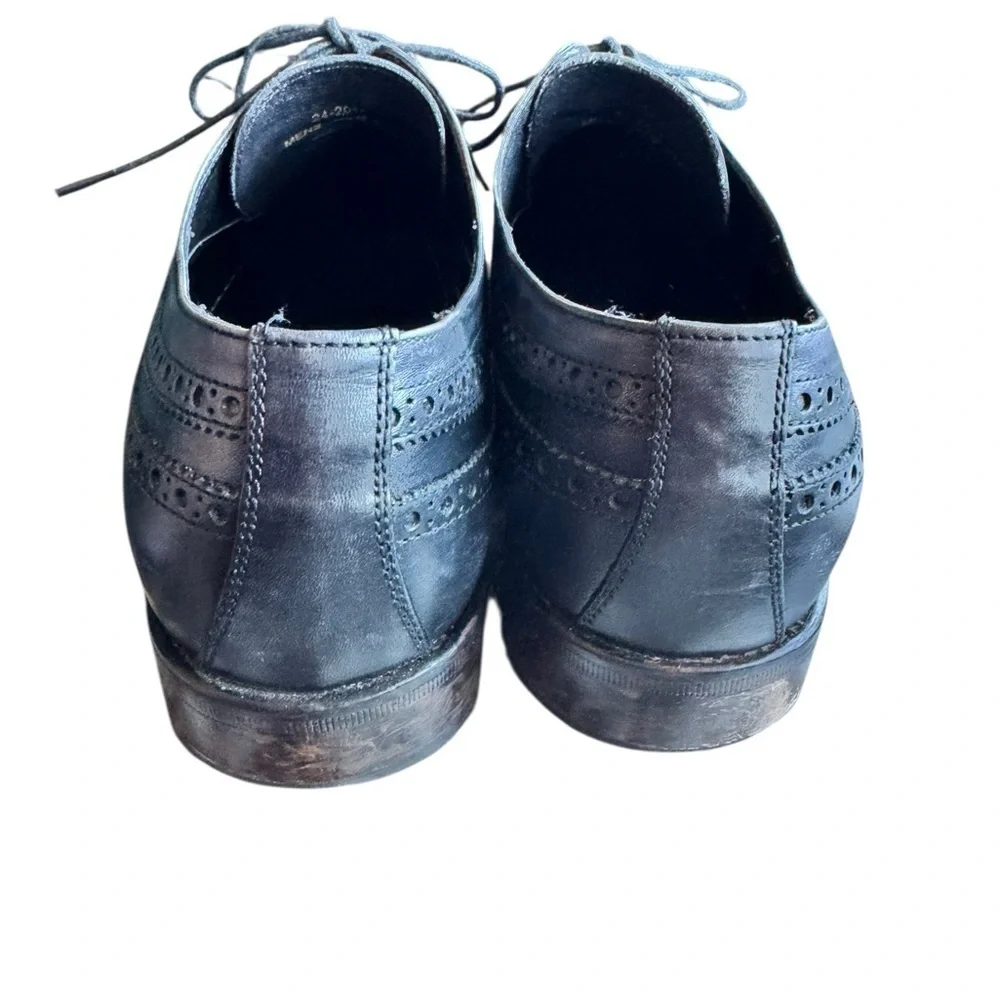 Johnston & Murphy Black Leather Wingtip Oxford Shoes Men’s 10.5 | Made in Italy